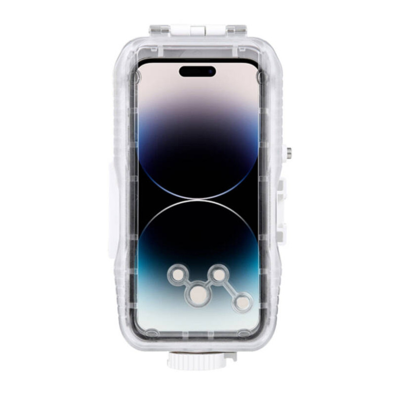 Puluz műanyag vízálló tok iPhone 15 Plus/15 Pro Max/14 Plus/14 Pro Max/13 Pro Max/12 Pro Max/11 Pro Max (fehér)