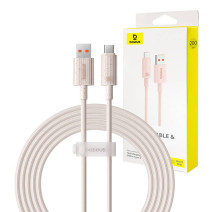 Baseus Habitat Series USB-USB-C gyorstöltő kábel, 2m, 100W (rózsaszín)