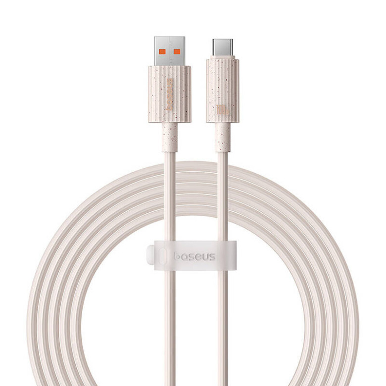 Baseus Habitat Series USB-USB-C gyorstöltő kábel, 2m, 100W (rózsaszín) Baseus Habitat Series USB-USB-C gyorstöltő kábel, 2m, 100W (rózsaszín)
