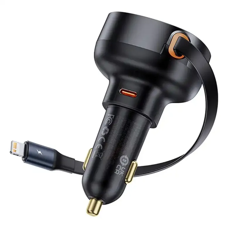 Baseus Enjoyment Pro autós töltő USB-C - Lightning kábellel, 55W (fekete) Baseus Enjoyment Pro autós töltő USB-C - Lightning kábellel, 55W (fekete)