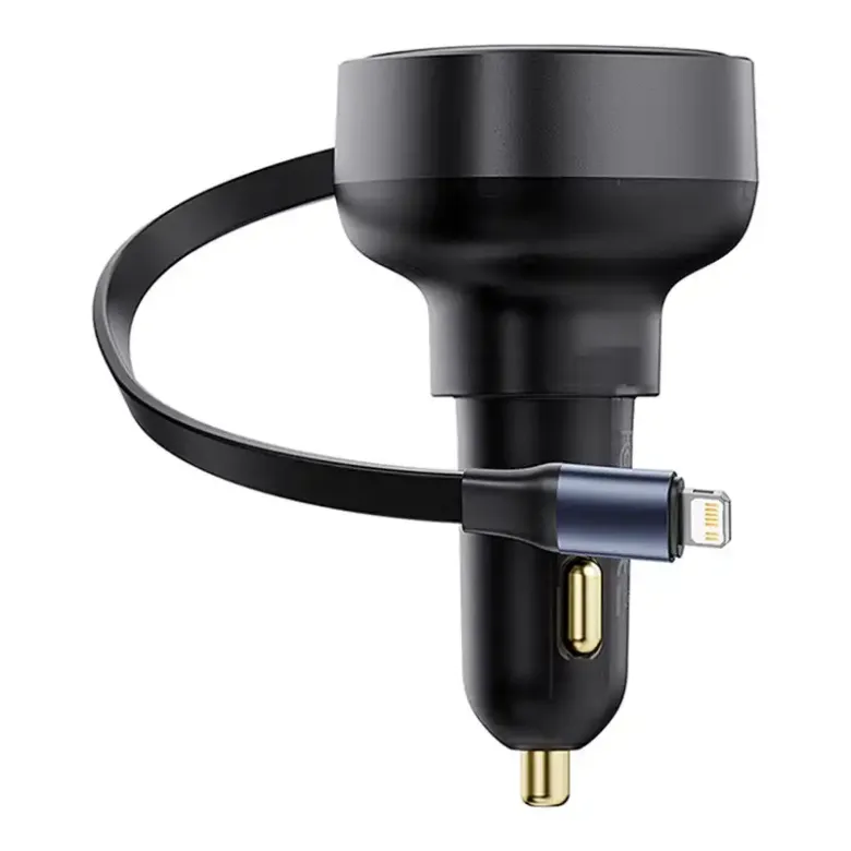 Baseus Enjoyment Pro autós töltő USB-C - Lightning kábellel, 55W (fekete) Baseus Enjoyment Pro autós töltő USB-C - Lightning kábellel, 55W (fekete)