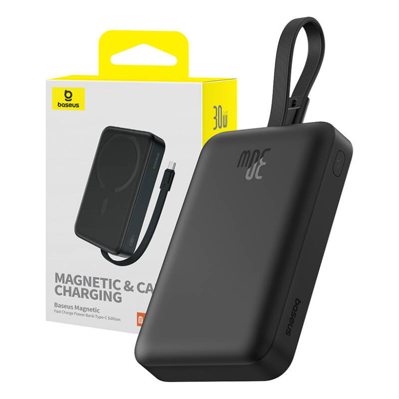 Baseus MagSafe Magnetic Mini Powerbank 10000mAh, USB-C, 30W (fekete) Baseus MagSafe Magnetic Mini Powerbank 10000mAh, USB-C, 30W (fekete)