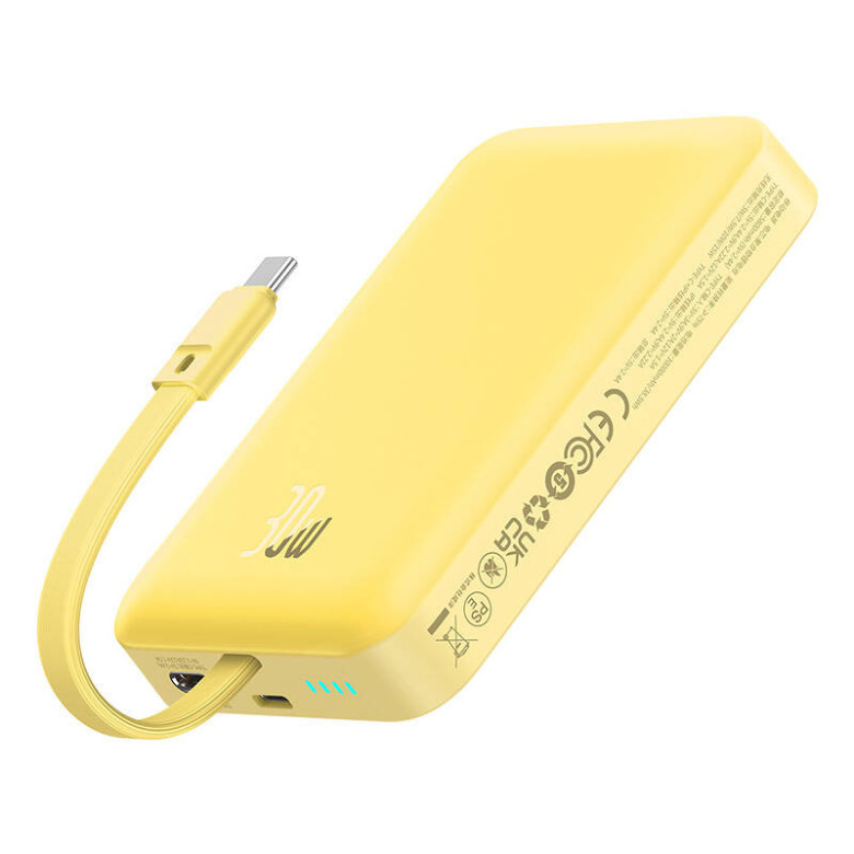 Powerbank Baseus Magnetic Mini 10000mAh 30W MagSafe (sárga) Powerbank Baseus Magnetic Mini 10000mAh 30W MagSafe (sárga)