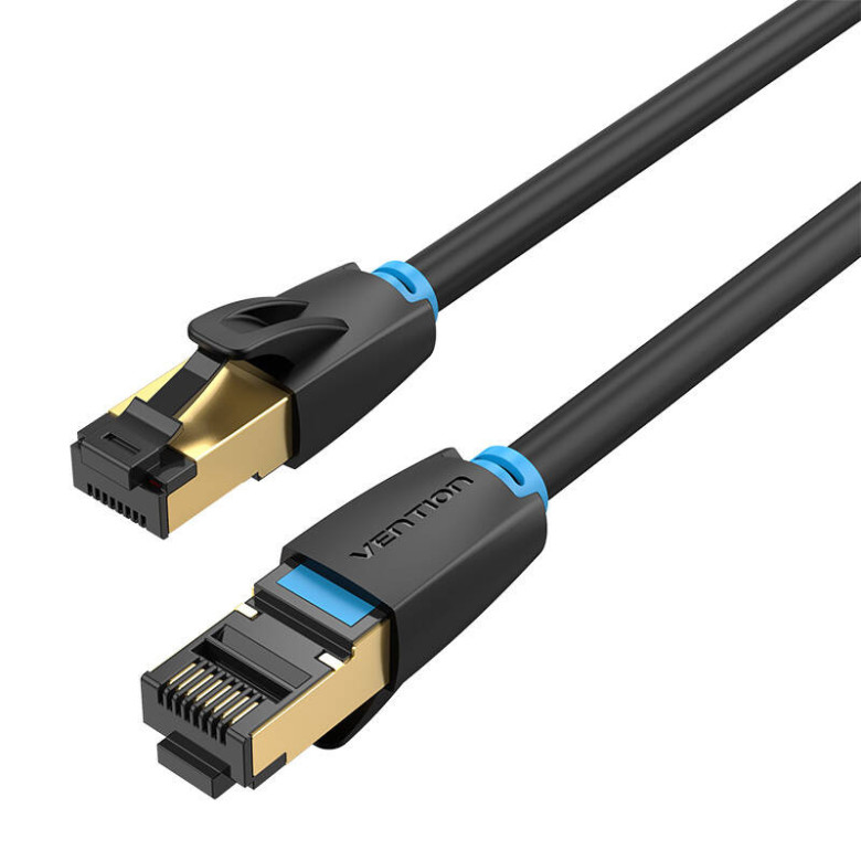 Network Cable CAT8 SFTP Vention IKABH RJ45 Ethernet 40Gbps 2m Black Network Cable CAT8 SFTP Vention IKABH RJ45 Ethernet 40Gbps 2m Black