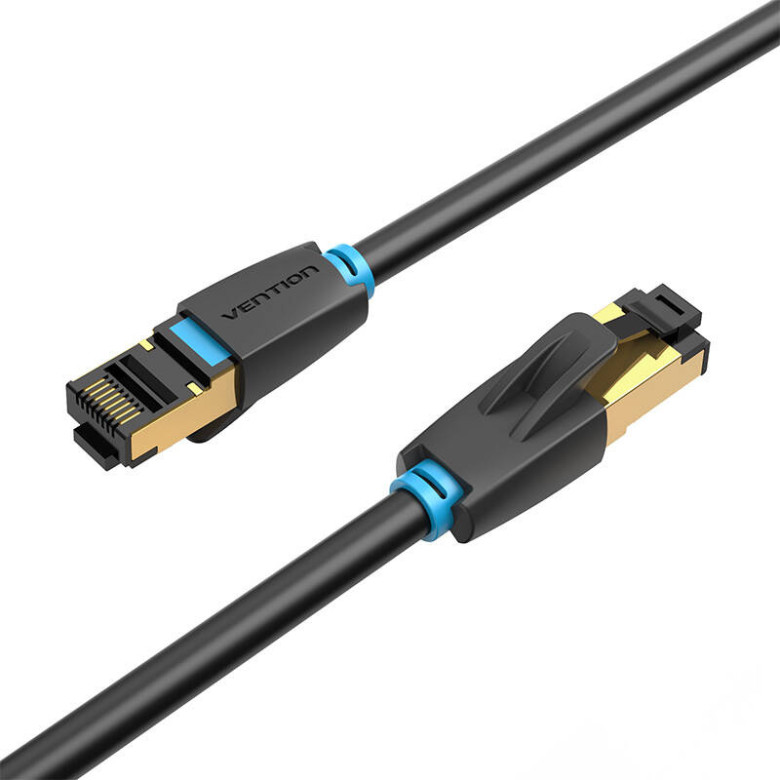 Network Cable CAT8 SFTP Vention IKABH RJ45 Ethernet 40Gbps 2m Black Network Cable CAT8 SFTP Vention IKABH RJ45 Ethernet 40Gbps 2m Black