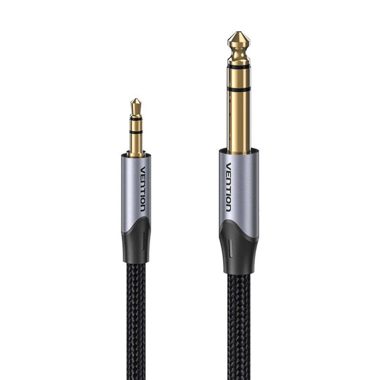 Kábel Audio 3.5mm TRS 6.35mm Vention BAUHJ 5m szürke Kábel Audio 3.5mm TRS 6.35mm Vention BAUHJ 5m szürke
