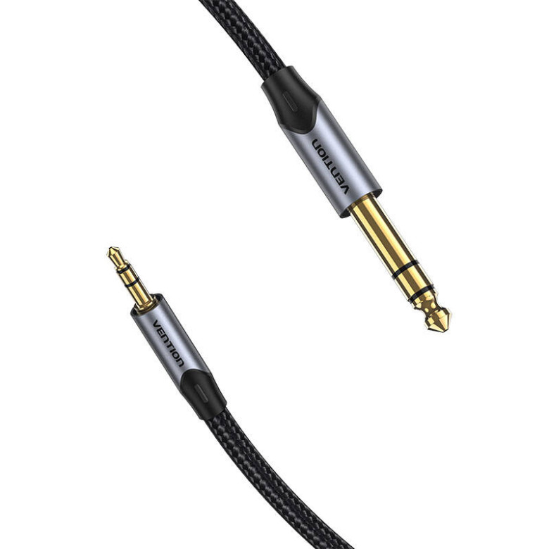 Kábel Audio 3.5mm TRS 6.35mm Vention BAUHJ 5m szürke Kábel Audio 3.5mm TRS 6.35mm Vention BAUHJ 5m szürke