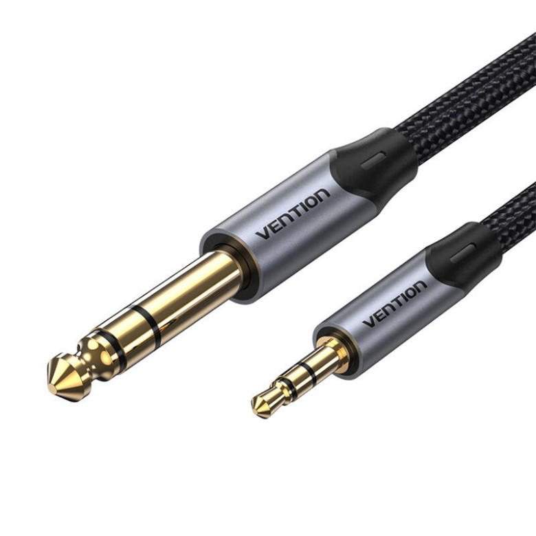 Kábel Audio 3.5mm TRS 6.35mm Vention BAUHJ 5m szürke Kábel Audio 3.5mm TRS 6.35mm Vention BAUHJ 5m szürke
