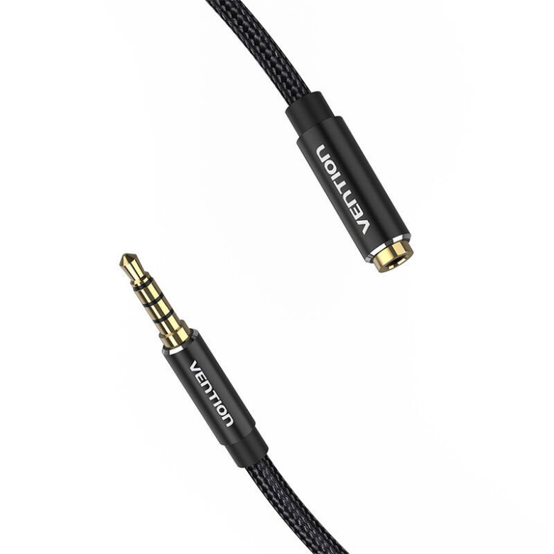 Kábel Audio TRRS 3.5mm férfi 3.5mm női Vention BHCBI 3m Fekete Kábel Audio TRRS 3.5mm férfi 3.5mm női Vention BHCBI 3m Fekete