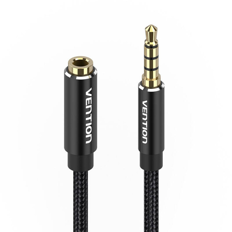 Kábel Audio TRRS 3.5mm férfi 3.5mm női Vention BHCBJ 5m Fekete Kábel Audio TRRS 3.5mm férfi 3.5mm női Vention BHCBJ 5m Fekete