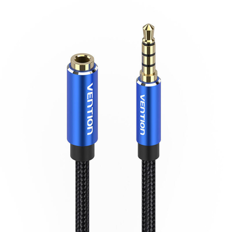 Cable Audio TRRS 3.5mm Male to 3.5mm Female Vention BHCLJ 5m Blue Cable Audio TRRS 3.5mm Male to 3.5mm Female Vention BHCLJ 5m Blue