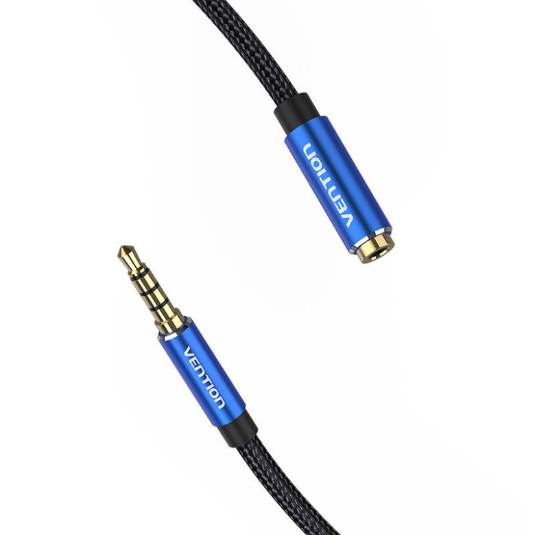 Cable Audio TRRS 3.5mm Male to 3.5mm Female Vention BHCLJ 5m Blue Cable Audio TRRS 3.5mm Male to 3.5mm Female Vention BHCLJ 5m Blue