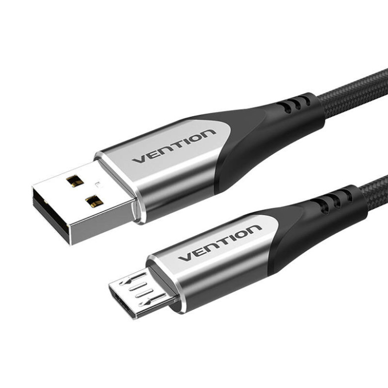 Cable USB 2.0 A to Micro USB Vention COAHD 3A 0,5m gray Cable USB 2.0 A to Micro USB Vention COAHD 3A 0,5m gray