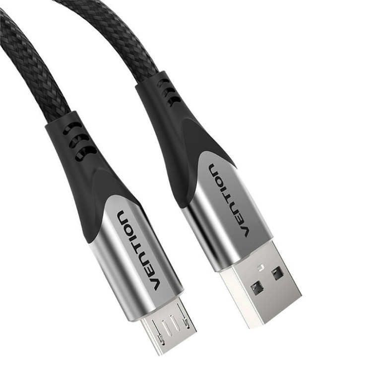 Cable USB 2.0 A to Micro USB Vention COAHD 3A 0,5m gray Cable USB 2.0 A to Micro USB Vention COAHD 3A 0,5m gray