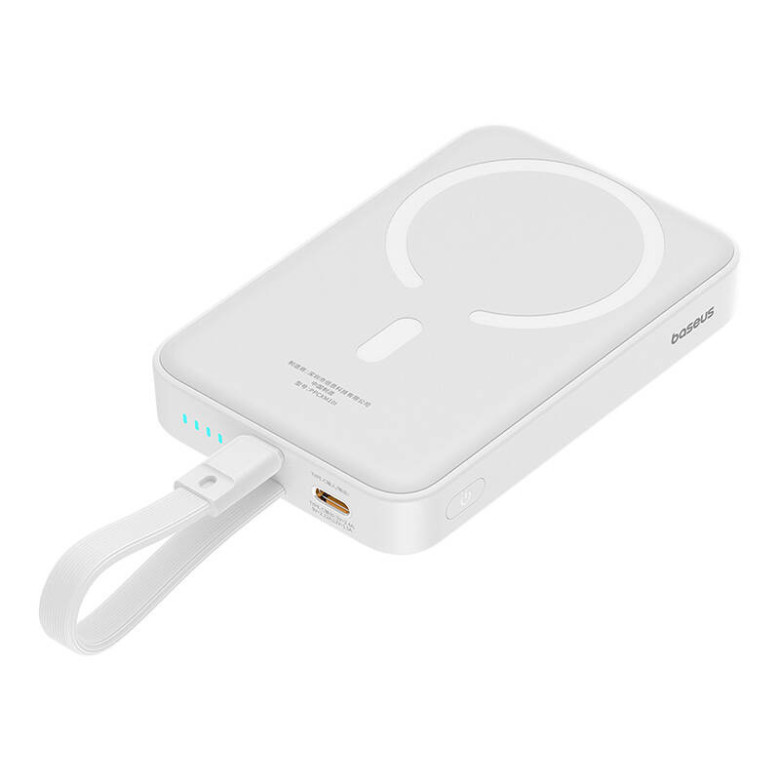 Baseus Magnetic Mini Powerbank, 10000mAh, Lightning, 20W, MagSafe (fehér) Baseus Magnetic Mini Powerbank, 10000mAh, Lightning, 20W, MagSafe (fehér)