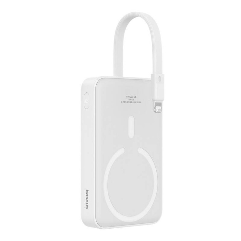 Baseus Magnetic Mini Powerbank, 10000mAh, Lightning, 20W, MagSafe (fehér) Baseus Magnetic Mini Powerbank, 10000mAh, Lightning, 20W, MagSafe (fehér)