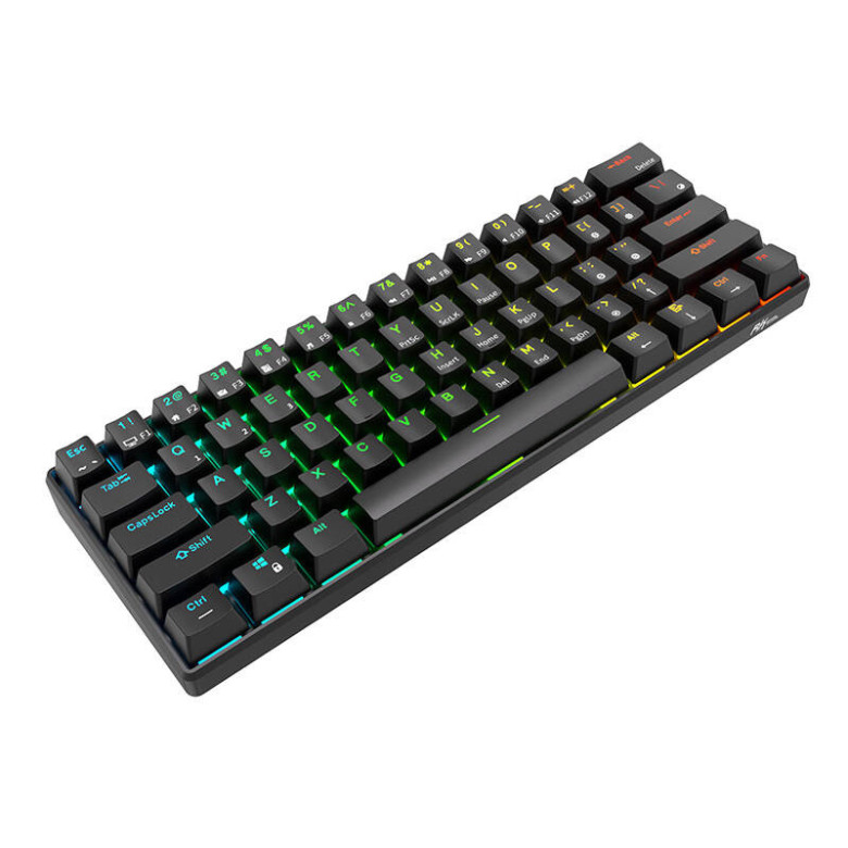 Royal Kludge RK61 RGB mechanikus billentyűzet, piros kapcsoló (fekete) (QWERTY)