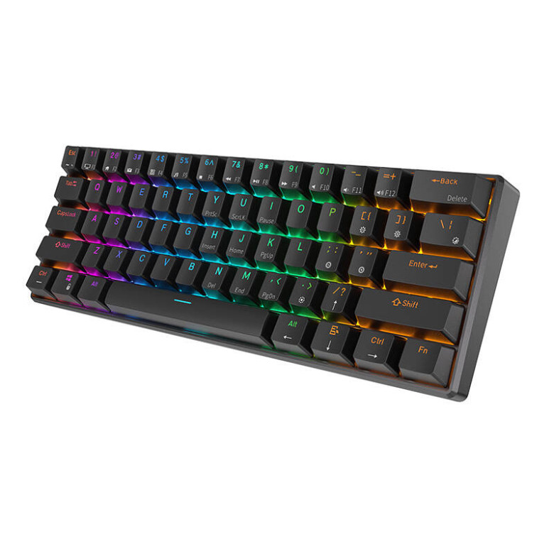 Royal Kludge RK61 RGB mechanikus billentyűzet, barna kapcsoló (fekete) Royal Kludge RK61 RGB mechanikus billentyűzet, barna kapcsoló (fekete)