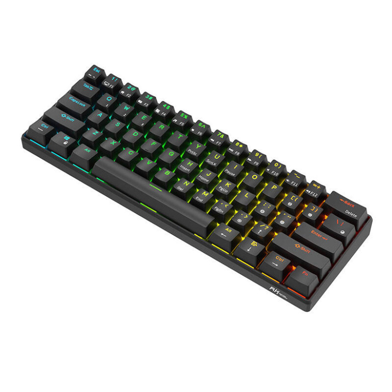 Royal Kludge RK61 RGB mechanikus billentyűzet, barna kapcsoló (fekete) Royal Kludge RK61 RGB mechanikus billentyűzet, barna kapcsoló (fekete)