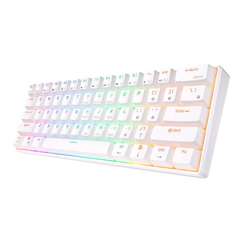 Royal Kludge RK61 RGB mechanikus billentyűzet, barna kapcsoló (fehér) Royal Kludge RK61 RGB mechanikus billentyűzet, barna kapcsoló (fehér)