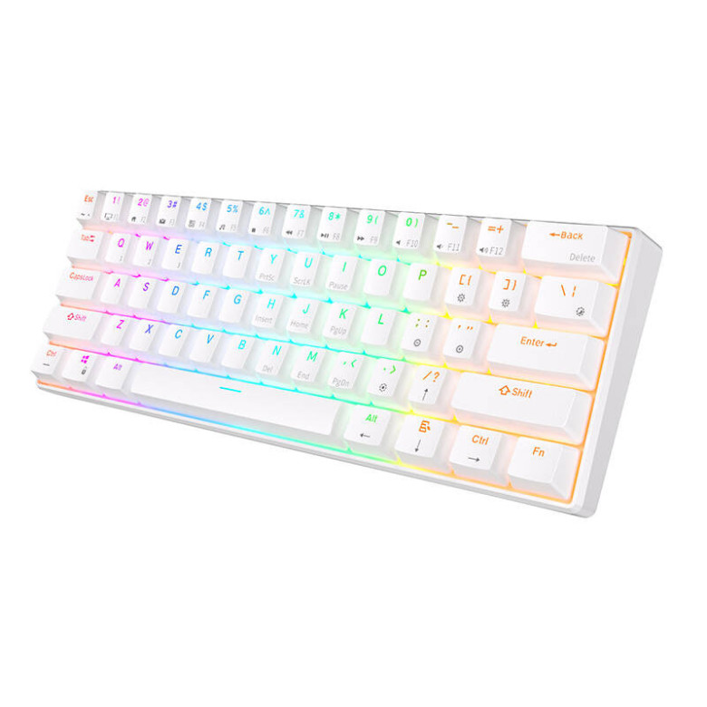 Royal Kludge RK61 RGB mechanikus billentyűzet, barna kapcsoló (fehér) Royal Kludge RK61 RGB mechanikus billentyűzet, barna kapcsoló (fehér)