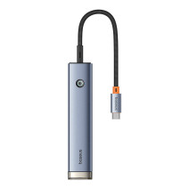 Baseus Ultra Joy Series 5 az 1-ben hub, USB-C - HDMI, USB3.0x2, PD, RJ45 (szürke)