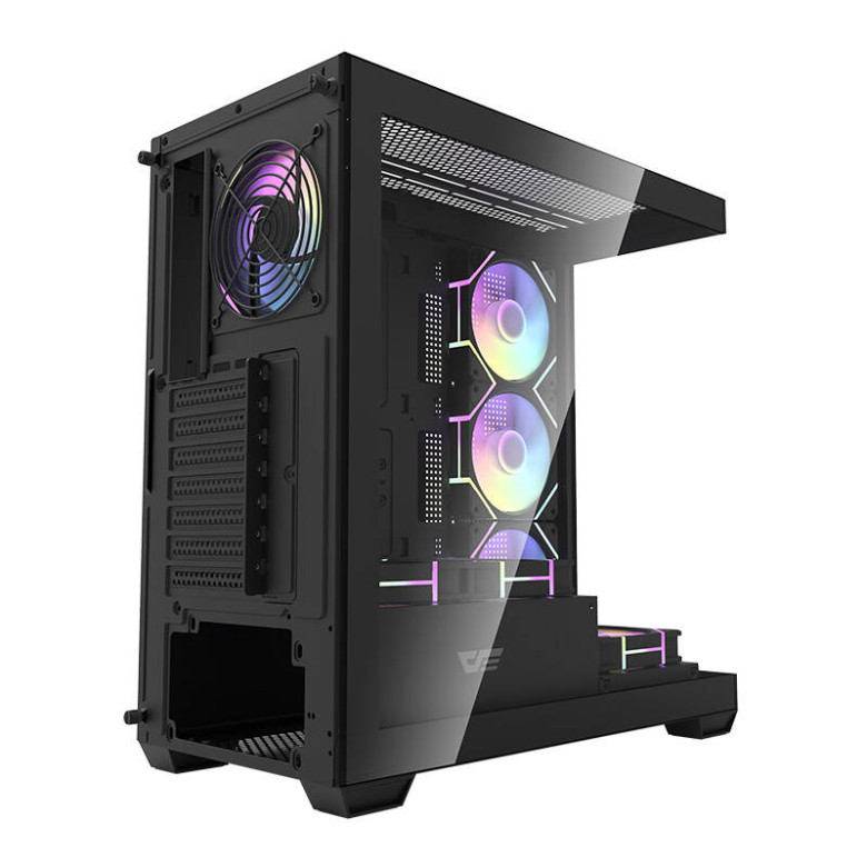 Darkflash DS900 számítógépház (fekete) + 7 ARGB ventilátor