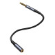 Joyroom SY-A09 AUX hosszabbító kábel 3,5 mm-es mini jack csatlakozóból 3,5 mm-es mini jack csatlakozóba, fonott, 1,2 m (fekete)