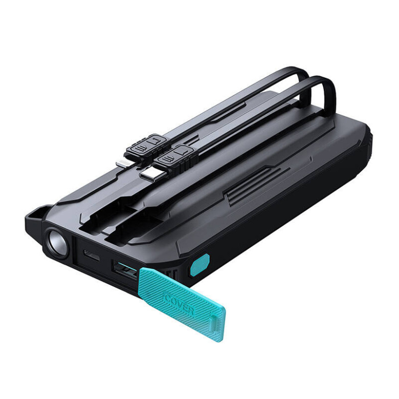 Powerbank Joyroom JR-L017 10000mAh, 22.5W, Lightning + USB-C kábellel (fekete)