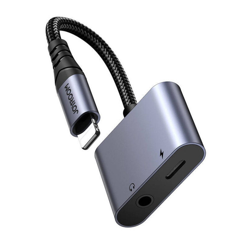 2 az 1-ben audio adapter Joyroom SY-L02 Lightning a dupla Lightning-ra (fekete) 2 az 1-ben audio adapter Joyroom SY-L02 Lightning a dupla Lightning-ra (fekete)
