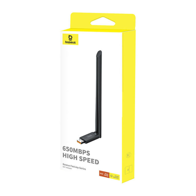 Baseus FastJoy WiFi Adapter antennával 650Mbps (fekete) Baseus FastJoy WiFi Adapter antennával 650Mbps (fekete)