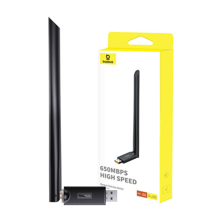 Baseus FastJoy WiFi Adapter antennával 650Mbps (fekete) Baseus FastJoy WiFi Adapter antennával 650Mbps (fekete)