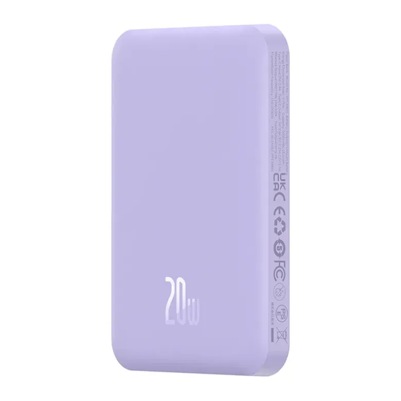 Baseus Mágneses Mini Powerbank, 5000mAh, 20W (lila)