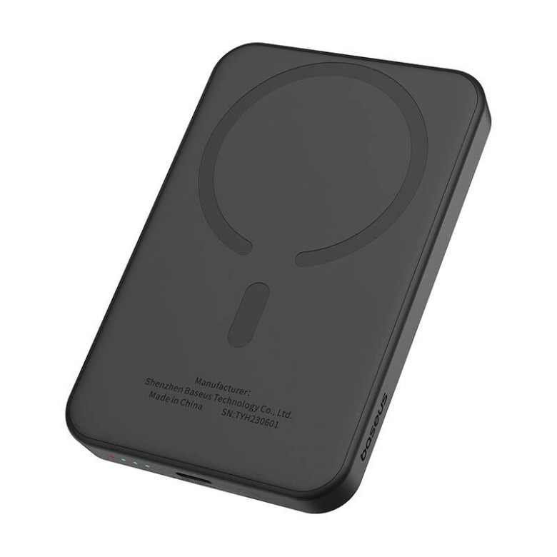 Baseus Mágneses Mini Powerbank, 5000mAh, USB-C 20W (fekete) Baseus Mágneses Mini Powerbank, 5000mAh, USB-C 20W (fekete)