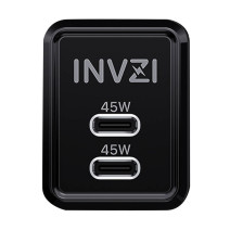 INVZI GaN 2x USB-C, 45W, EU hálózati töltő (fekete)