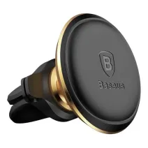 Baseus mágneses légbeömlő autós tartó kábelcsipesszel Arany