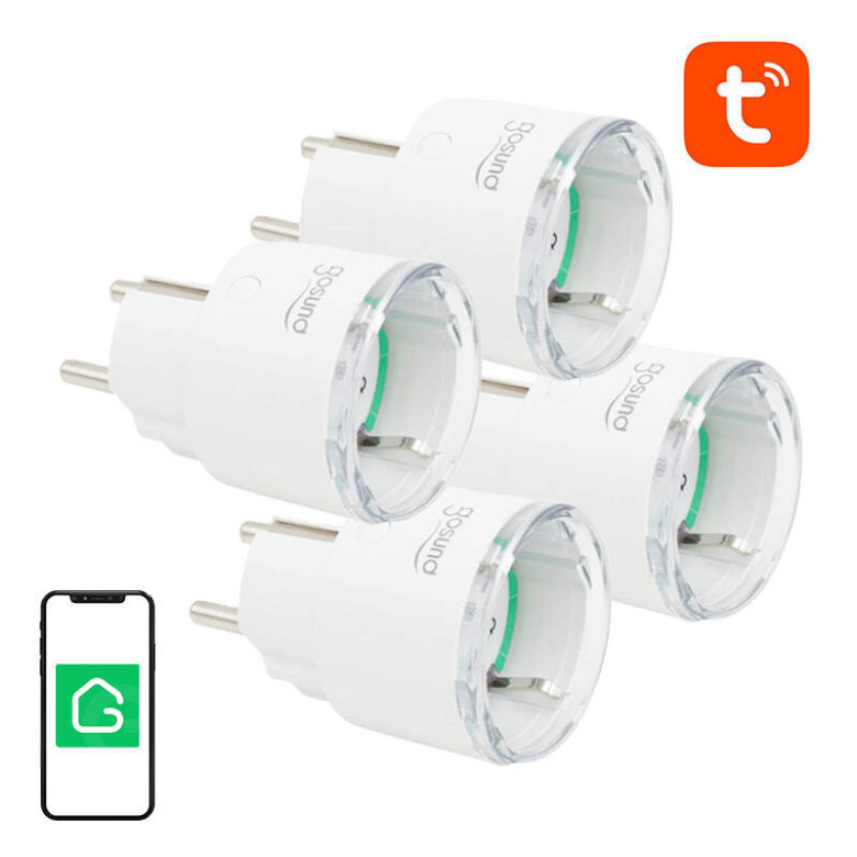 Gosund SP111 3680W 16A WiFi intelligens aljzat, Tuya 4 darabos kiszerelésben