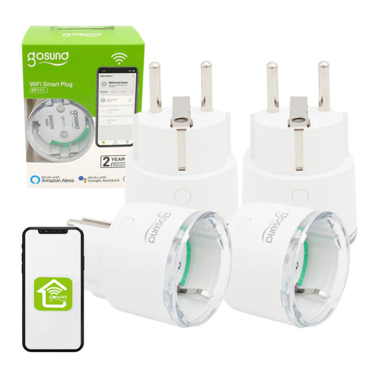 Gosund SP111 3680W 16A WiFi intelligens aljzat, Tuya 4 darabos kiszerelésben