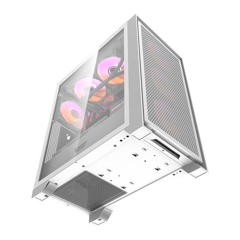 Darkflash DRX70 Mesh számítógépház + 4 RGB ventilátor (fehér)