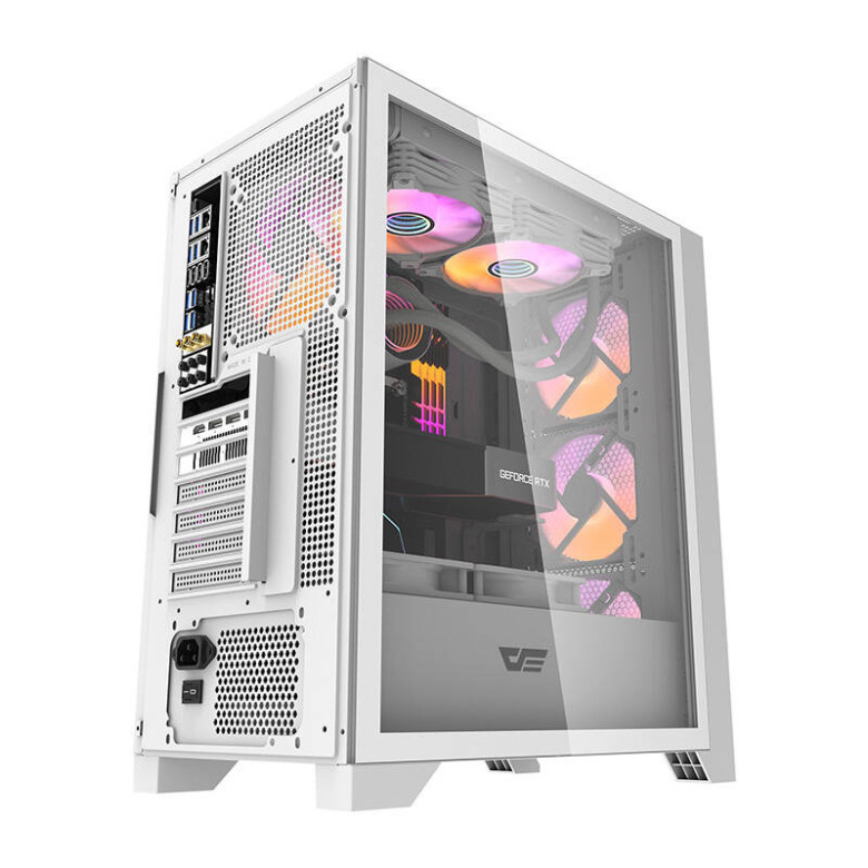 Darkflash DRX70 Mesh számítógépház + 4 RGB ventilátor (fehér)