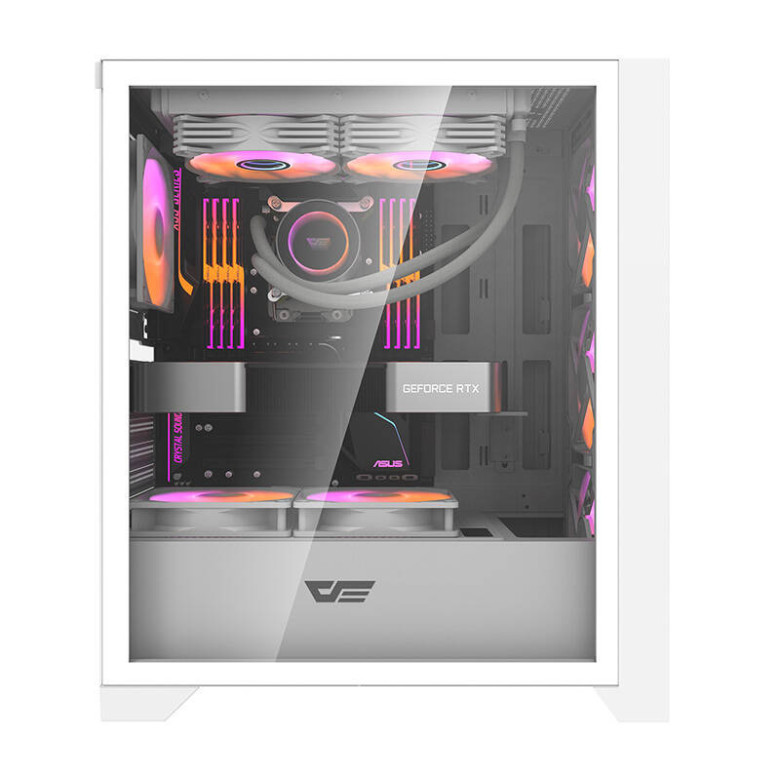Darkflash DRX70 Mesh számítógépház + 4 RGB ventilátor (fehér)