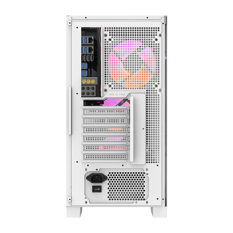 Darkflash DRX70 Mesh számítógépház + 4 RGB ventilátor (fehér)