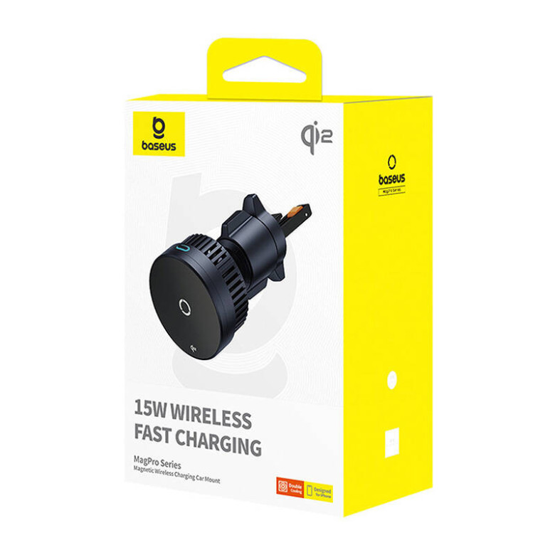 Autós tartó induktív töltővel Baseus MagPro 15W Qi2.0 (fekete) Autós tartó induktív töltővel Baseus MagPro 15W Qi2.0 (fekete)