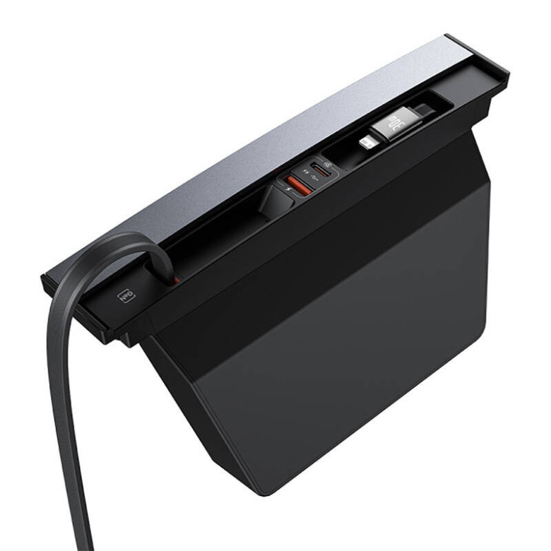 Hub Baseus T-Space USB-C villámkábellel Tesla autókhoz (fekete)