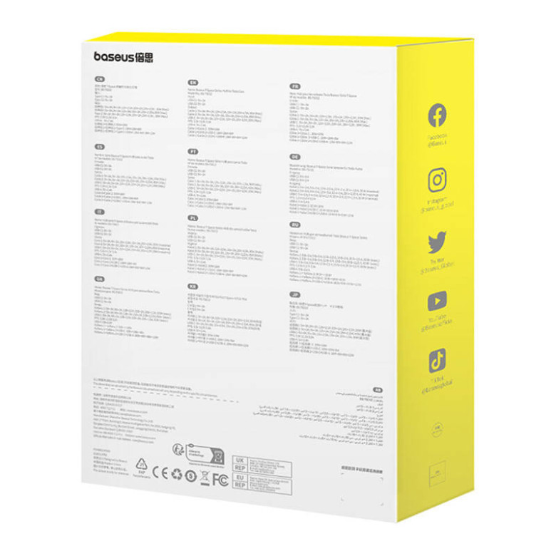 Hub Baseus T-Space USB-C villámkábellel Tesla autókhoz (fekete)