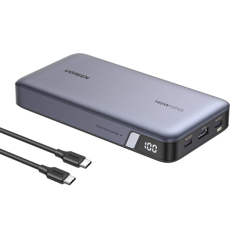 UGREEN PB205 powerbank 25000mAh, USB + 2x USB-C, 145W PD (szürke) UGREEN PB205 powerbank 25000mAh, USB + 2x USB-C, 145W PD (szürke)