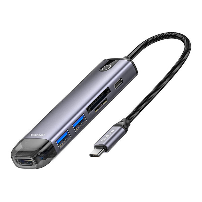 Mcdodo HU-7420 6 az 1-ben USB-C hub (USB-C, USB3.0*2, SD, TF, HDMI)
