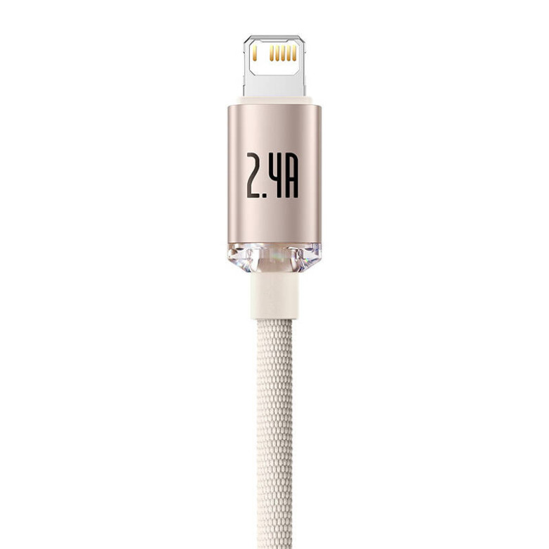 USB és iP kábel Baseus Crystal Shine, 2.4A, 1.2m (rózsaszín) USB és iP kábel Baseus Crystal Shine, 2.4A, 1.2m (rózsaszín)