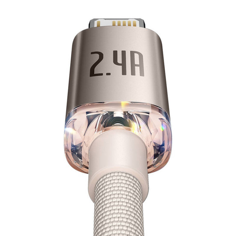 USB és iP kábel Baseus Crystal Shine, 2.4A, 1.2m (rózsaszín) USB és iP kábel Baseus Crystal Shine, 2.4A, 1.2m (rózsaszín)