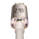 USB és iP kábel Baseus Crystal Shine, 2.4A, 1.2m (rózsaszín) USB és iP kábel Baseus Crystal Shine, 2.4A, 1.2m (rózsaszín)
